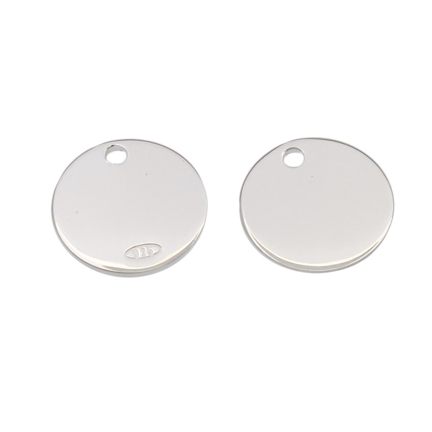 Varumärkestag rund sterlingsilver 10mm - 0.5mm