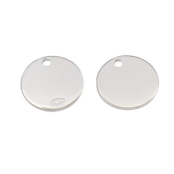 Varumärkestag rund sterlingsilver 10mm - 0.5mm