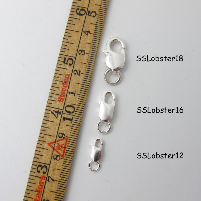 Klolås 12mm avlång i Äkta Silver - 2