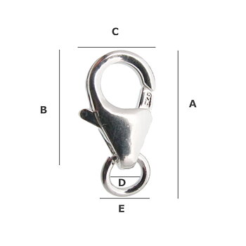 Karbinlås 13mm i Äkta Silver