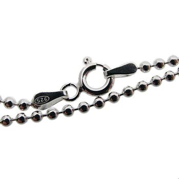 Sterling Silver Beaded chain necklace est. 2.2mm - 60cm