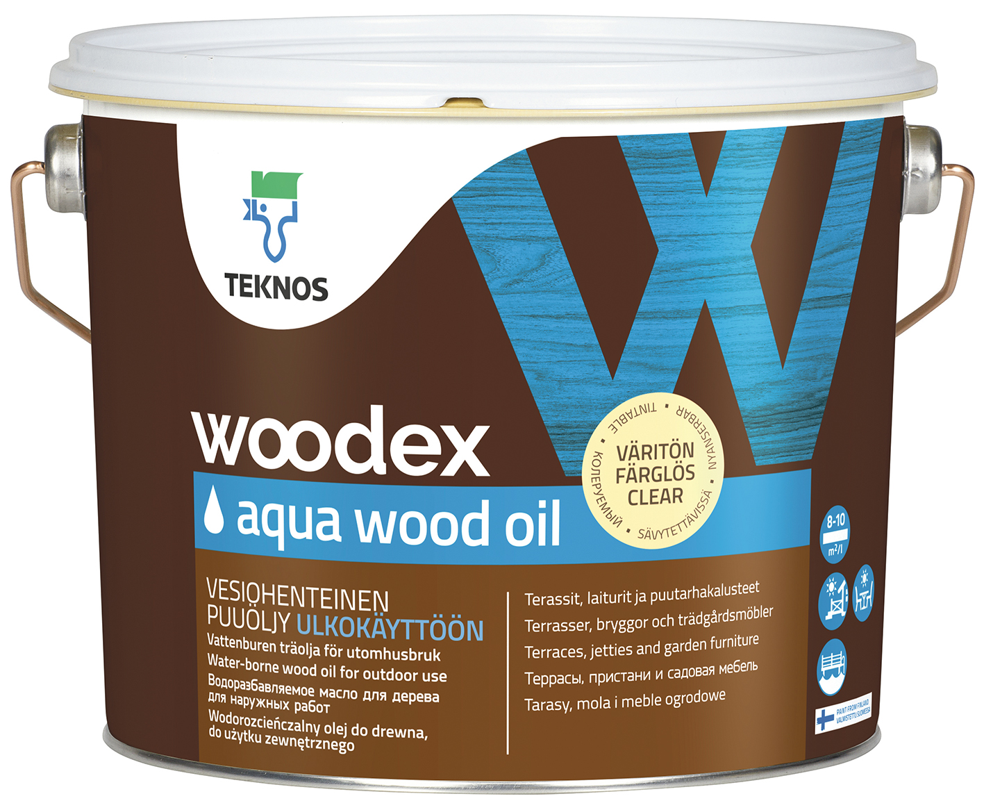 Kvalitets Träolja Woodex Aqua 2,7 L färglös