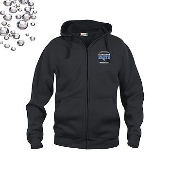 College  Hoody Full Zip, unisex | Rhinestones