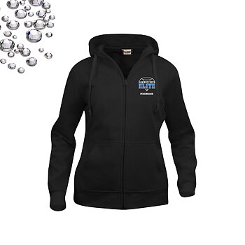 College  Hoody Full Zip, dam  | Rhinestones