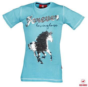 T-shirt turkos med glitter