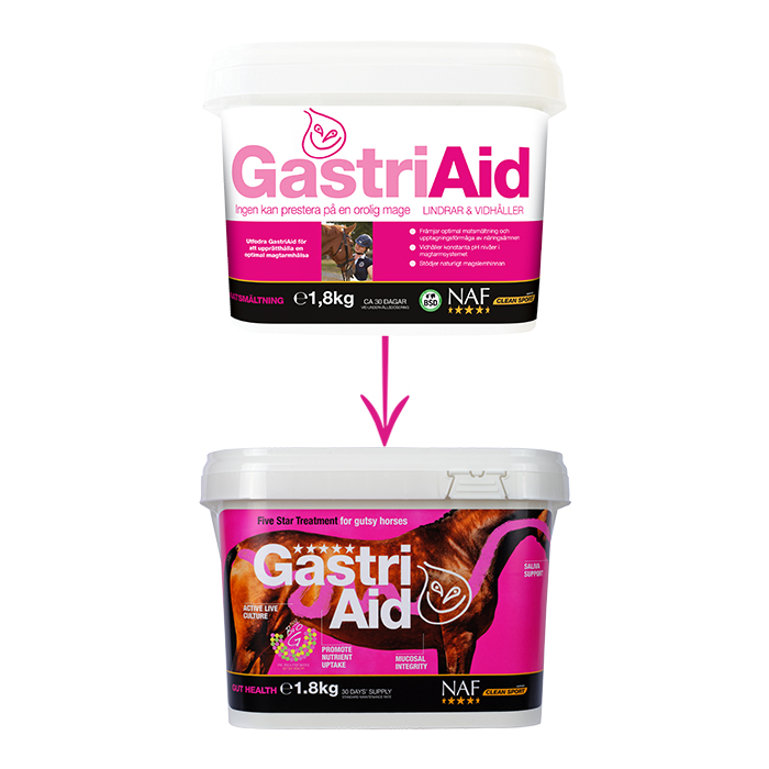 NAF Gastri Aid ny etikett