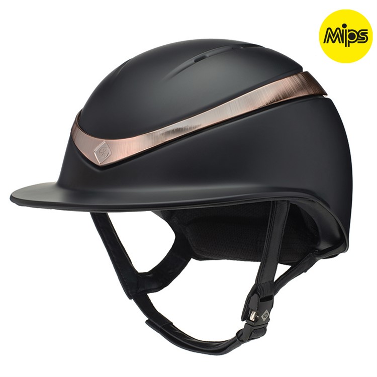 Ridhjälm Charles Owen Halo Luxe svart Rosegold