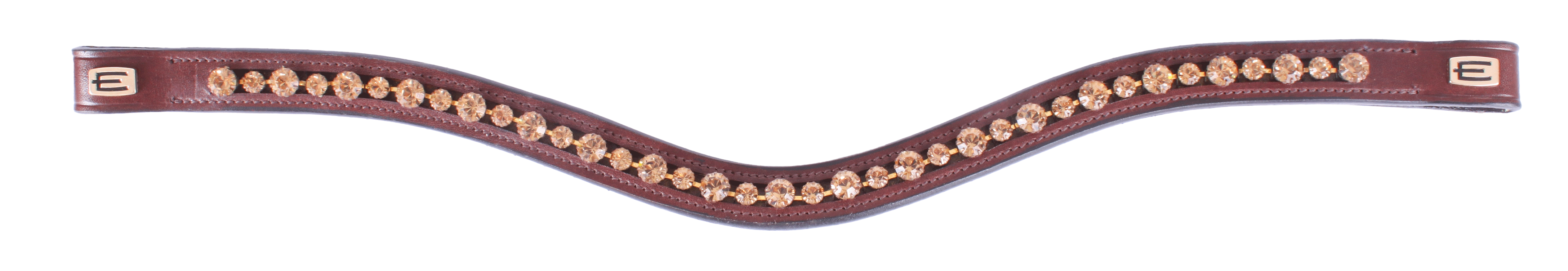 Pannband by Equalityline brunt med guldkristall och  mässingslogga