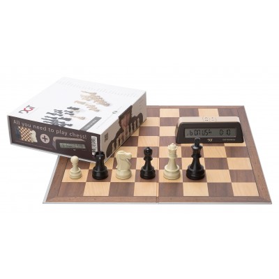 DGT Starter Box - Brown - BRÄDE,PJÄSER o SCHACKKLOCKA!