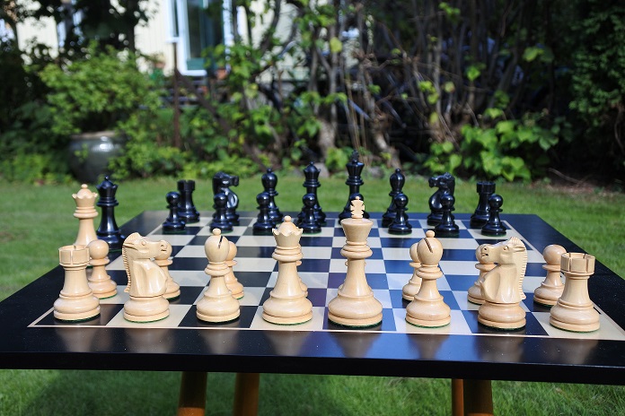Schackpjäser FischerSpasskymodellen  3,75 Ebony - 7