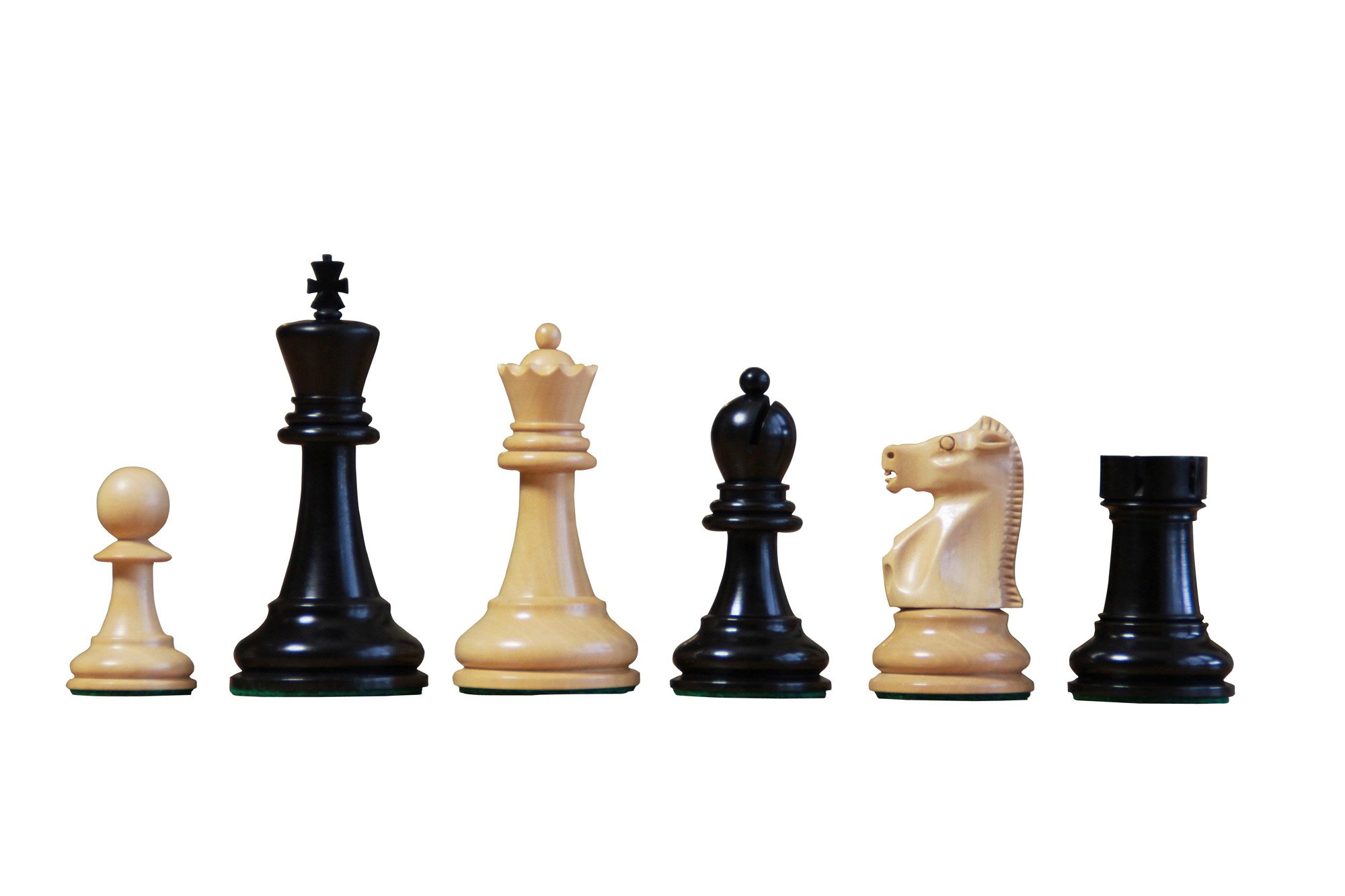 Schackpjäser FischerSpasskymodellen  3,75 Ebony - 4