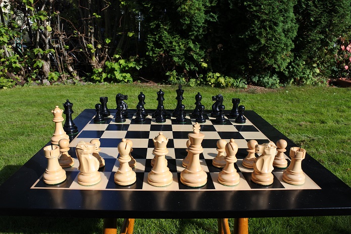 Schackpjäser FischerSpasskymodellen  3,75 Ebony - 6