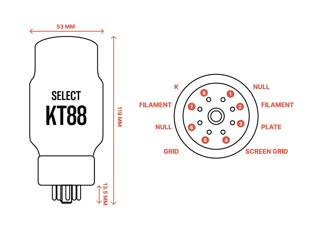 Ray Tubes elektronrör - KT88 SELECT - 9