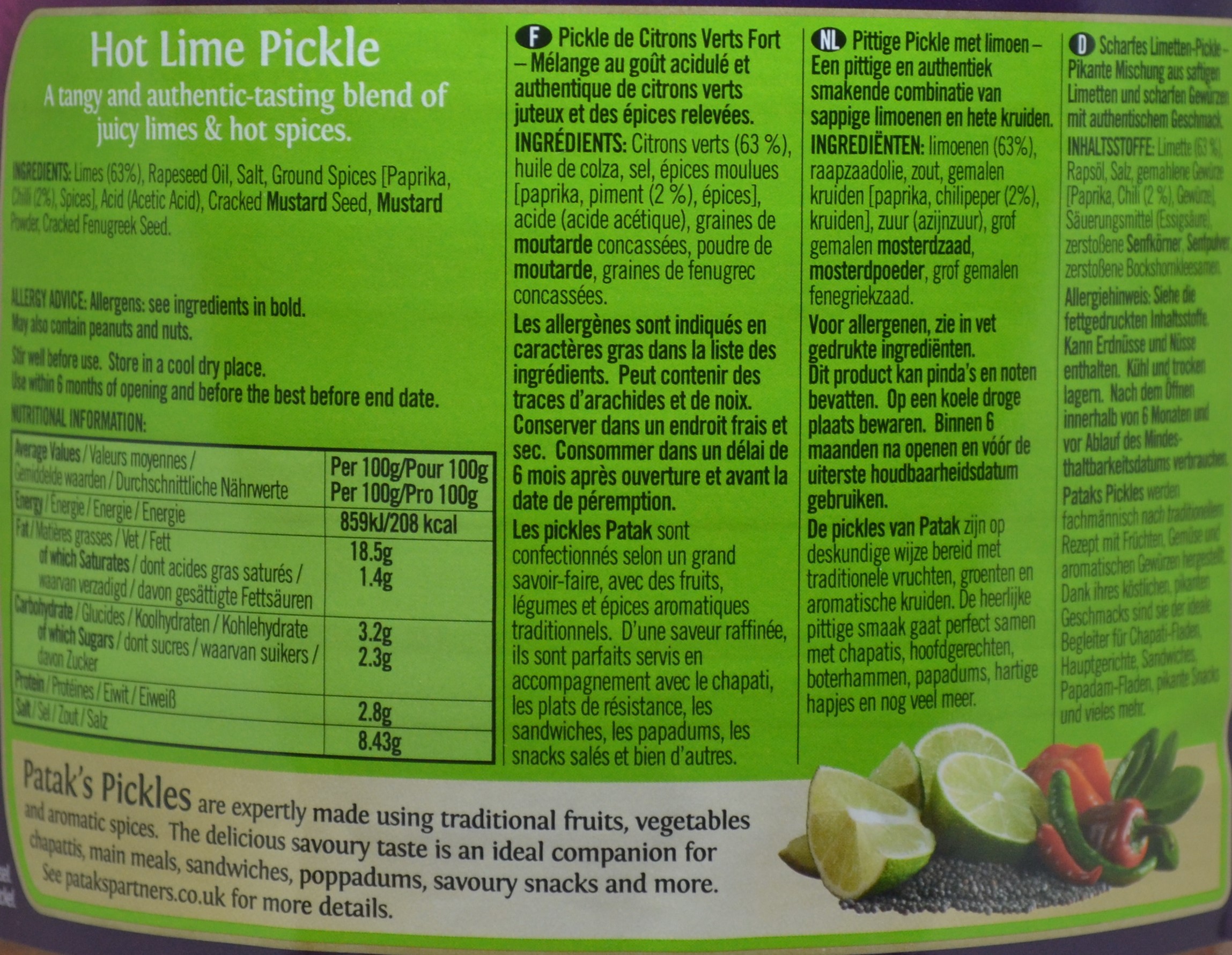 PATAKS Lime Pickle (Hot) 2,3kg - 3