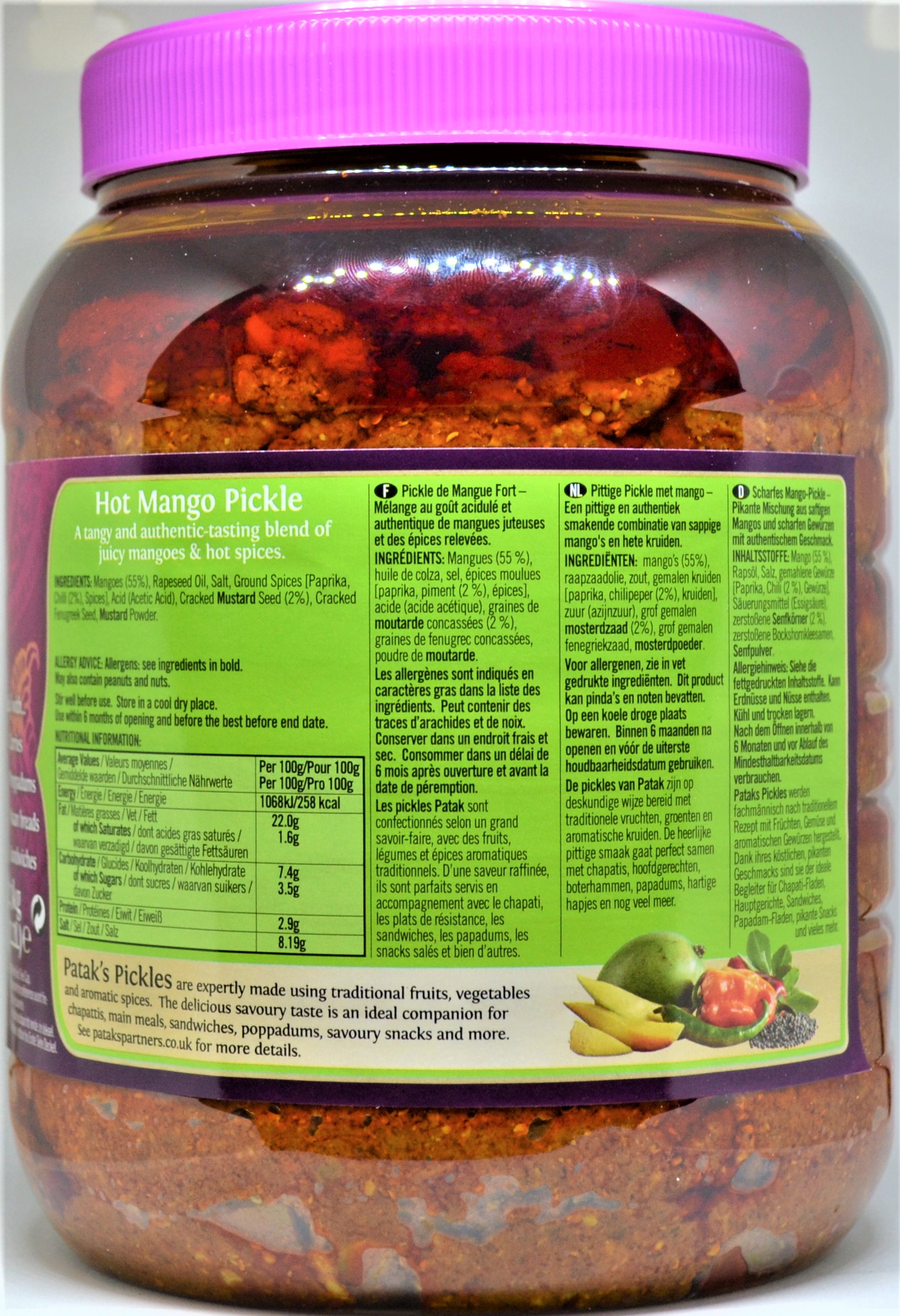 PATAKAS Hot Mango Pickle 2,3kg - 2
