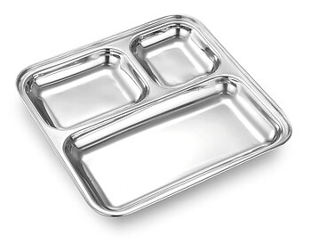 Stainless Steel Thali 3 Compartment