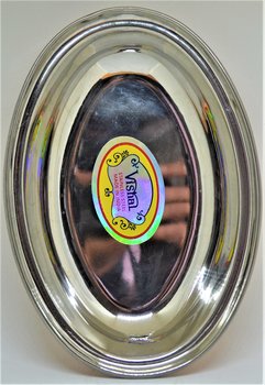 Copper Steel Serving Plate Oval 19 cm