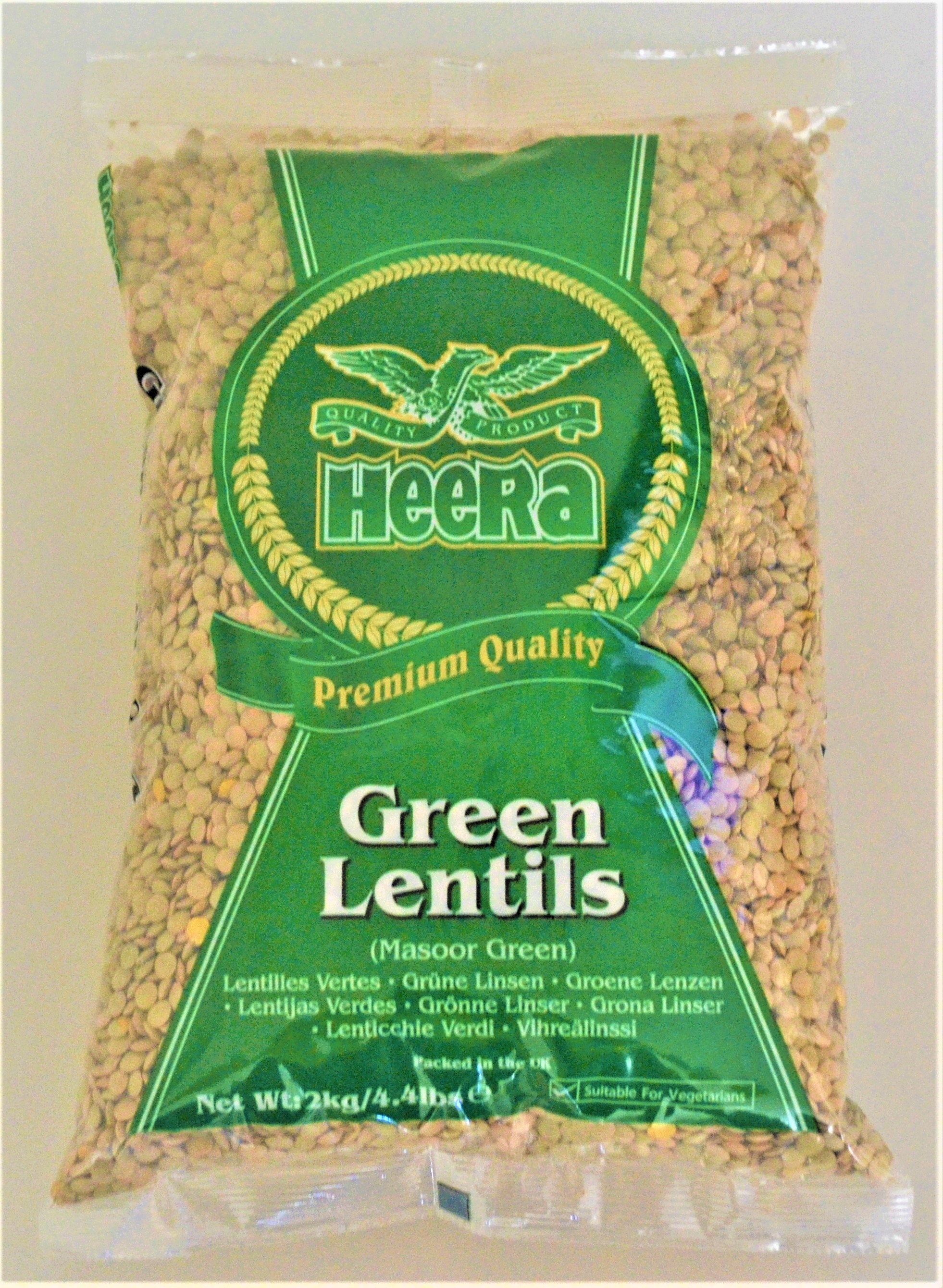 HEERA Green Lentils ( Masoor Green) 2kg 