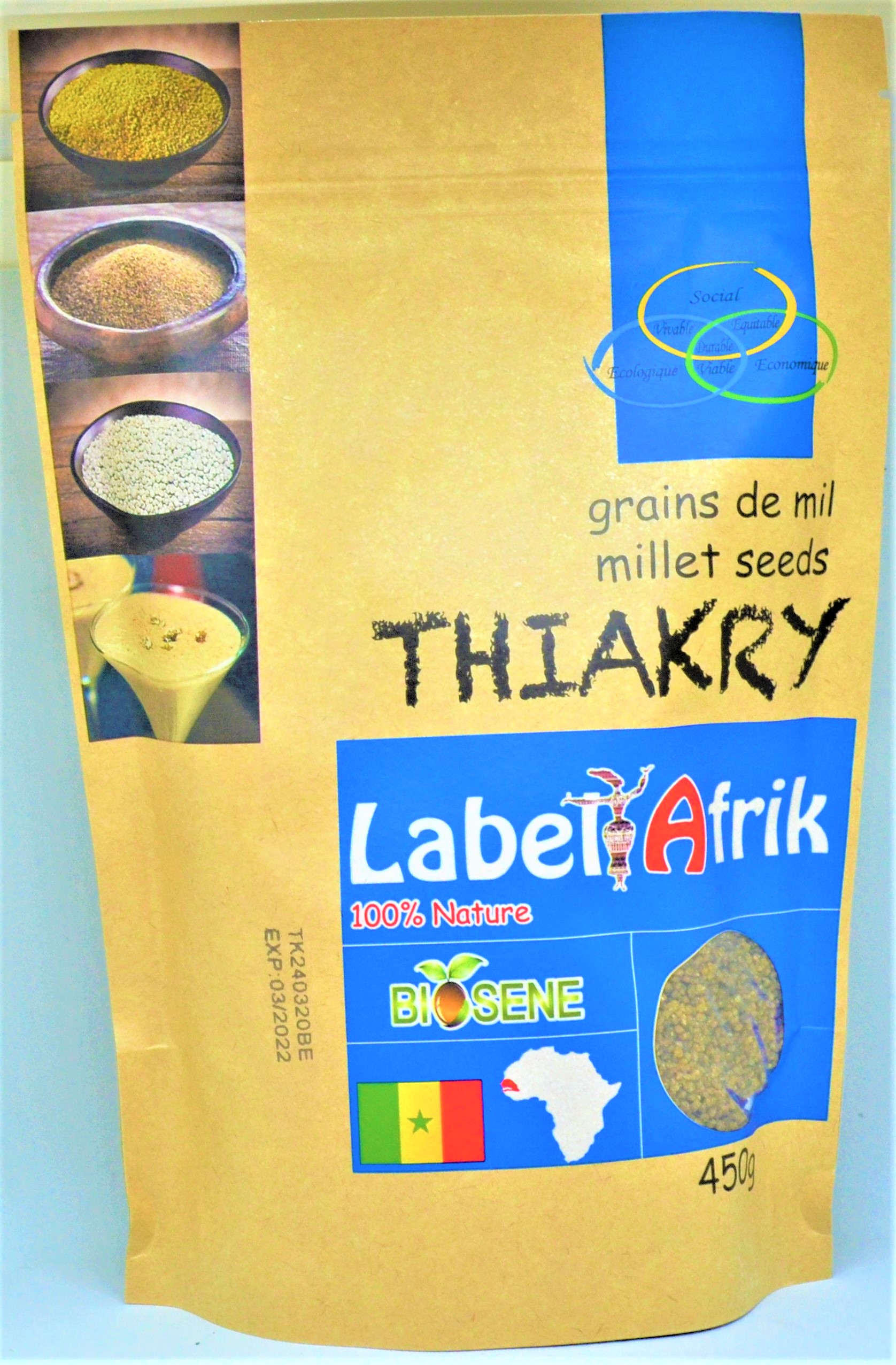 Grains de mil 100% nature thiakry 450g Label Afrik
