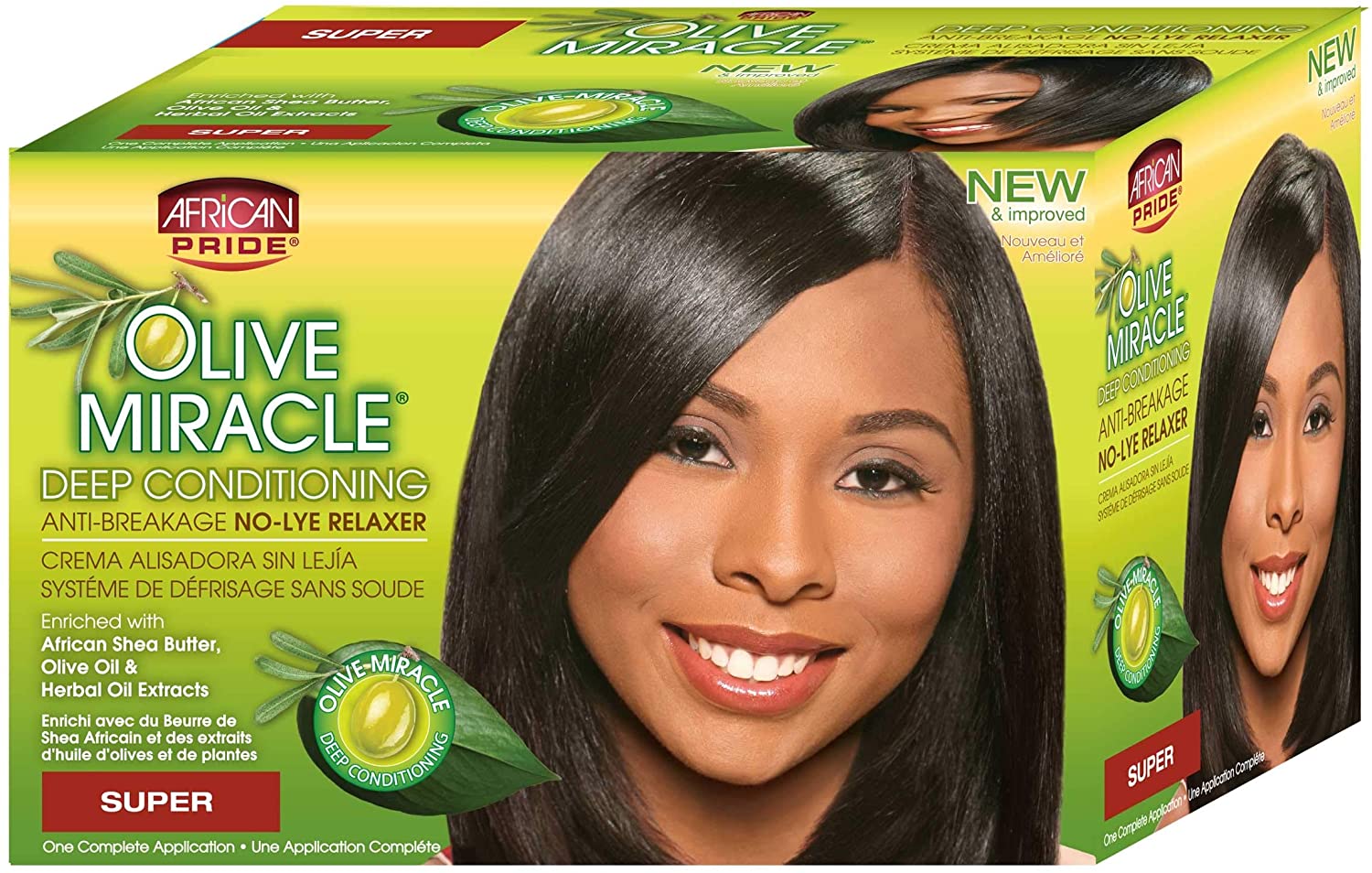 African Pride Olive Miracle Deep Conditioning Anti-Breakage No-lye Relaxer ( Super)