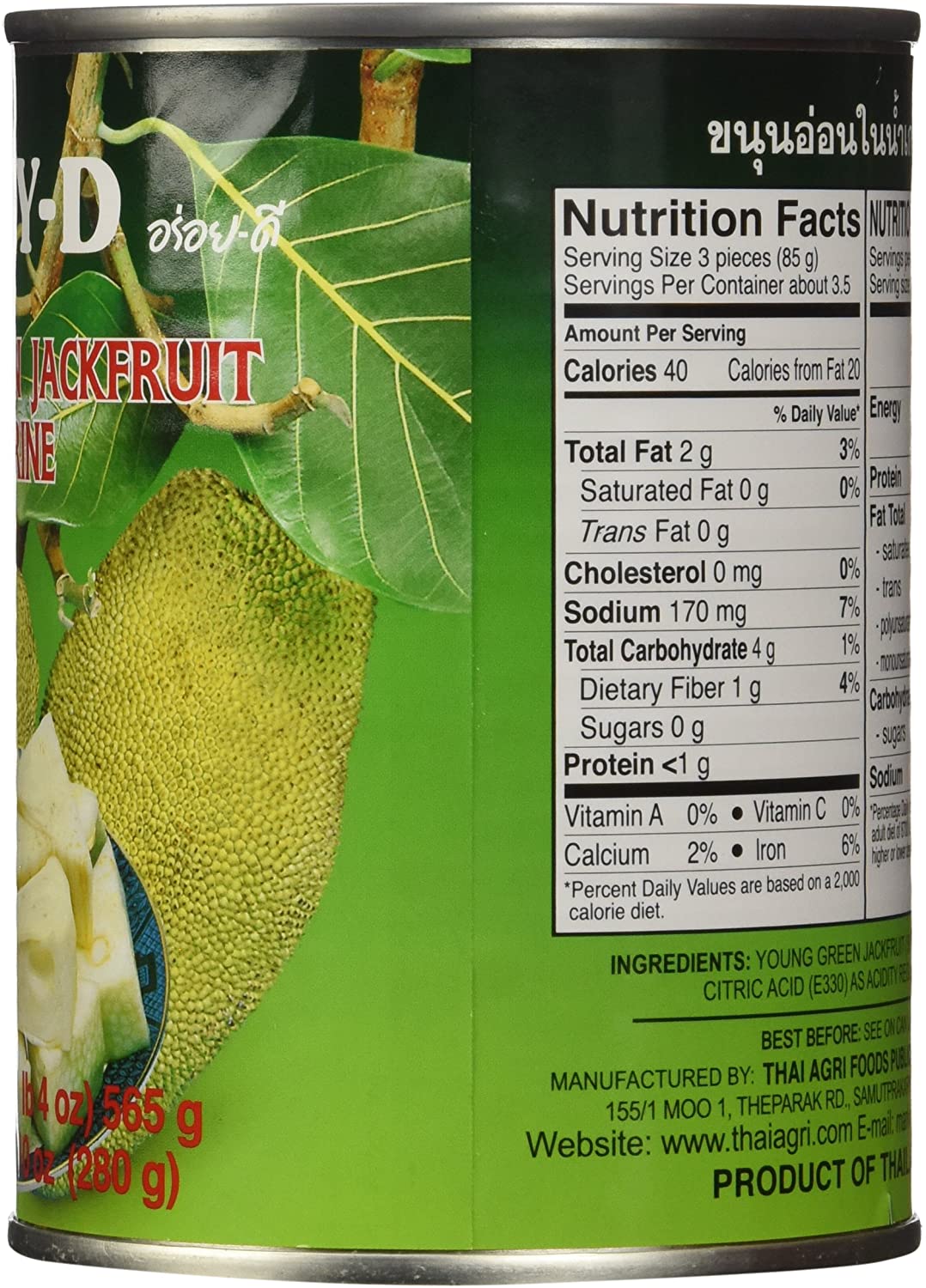 AROY-D YOUNG GREEN JACKFRUIT IN BRINE 565 - 5