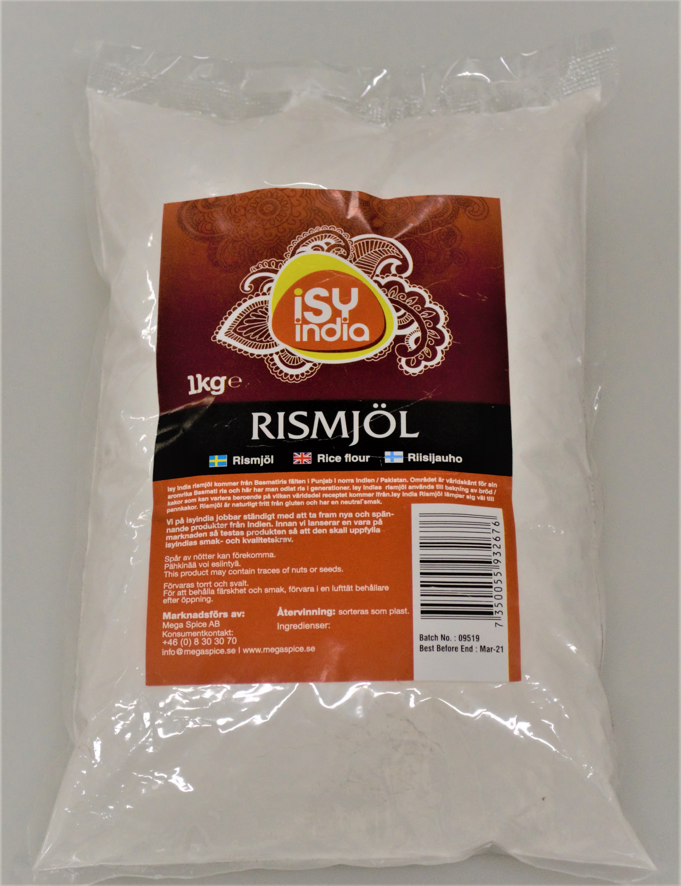ISY India Rismjöl 1kg rice flour 