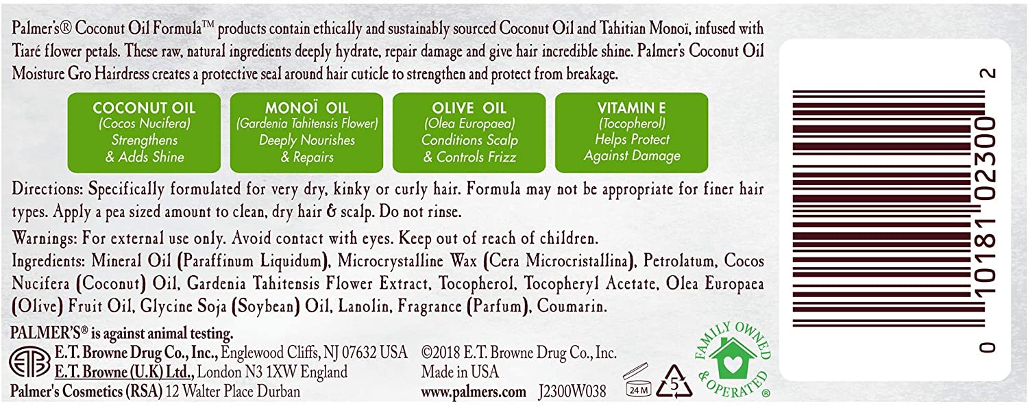 PALMERS'S Coconut Oil Formula Coconut Oil Moisture Gro Hairdress 150g - 5