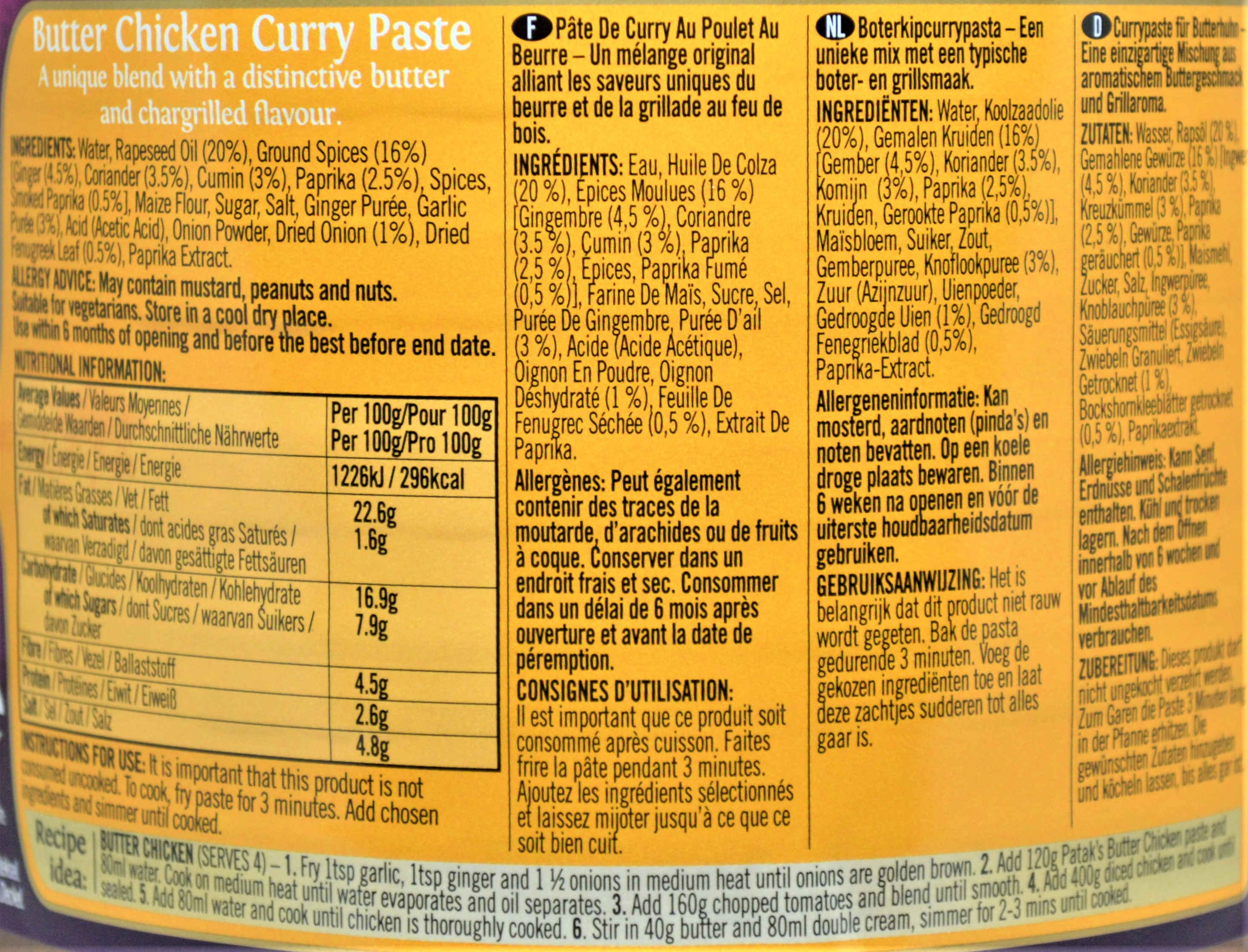 PATAKS Butter Chicken curry Paste 2,3kg - 2