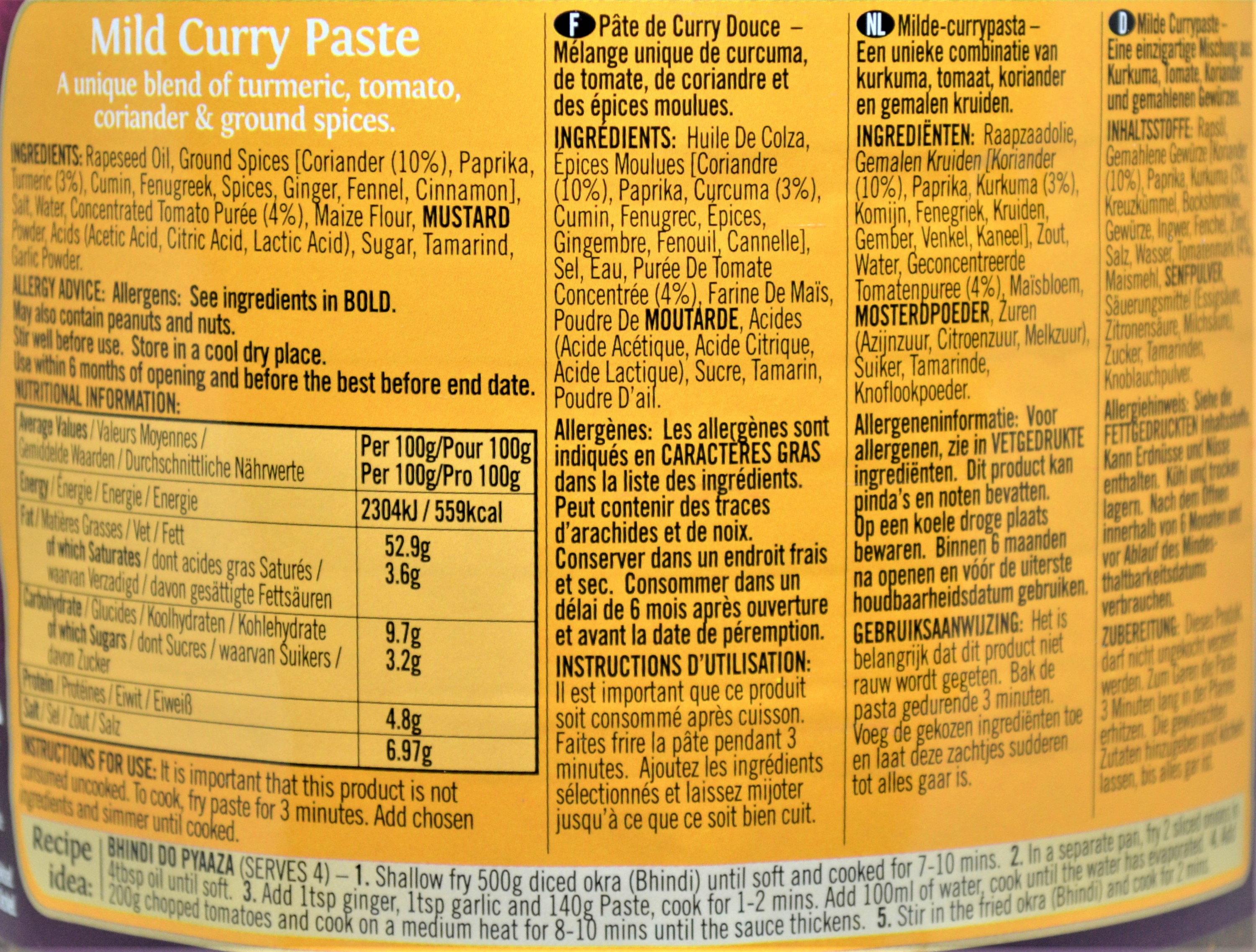 PATAKS Mild Curry Paste 2,3kg - 2