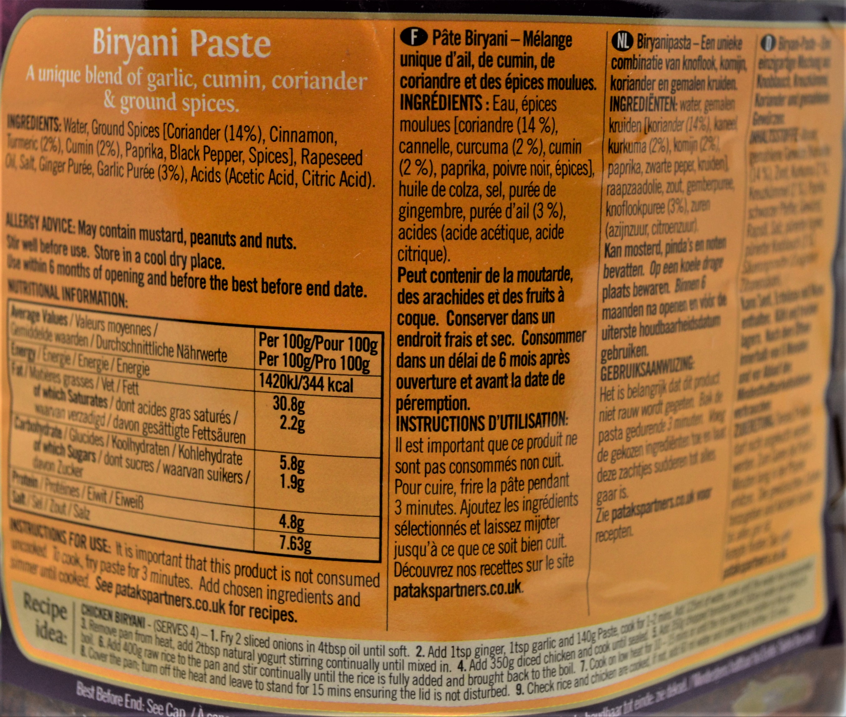 PATAKS Biryani Paste 2,3kg - 2