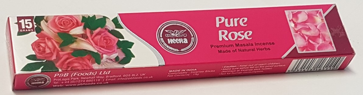 HEERA INCENSE STICKS (AGARBATTI) PURE ROSE