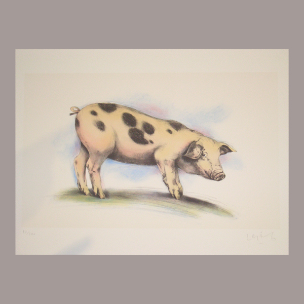 Mouse & pig, litografi