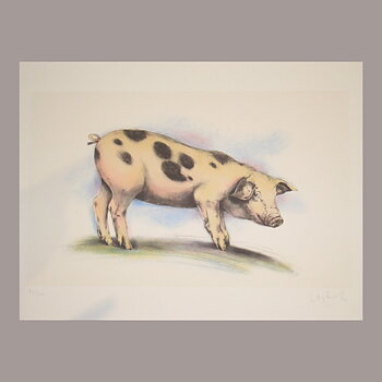 Mouse & pig, litografi