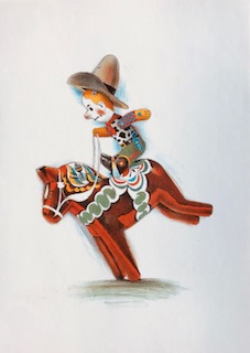 Bucking Dala Bronco 13x18 cm