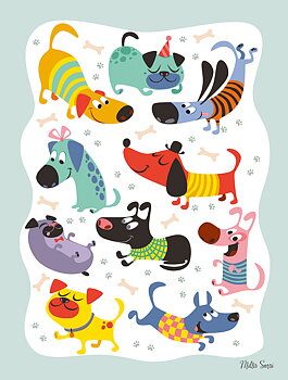 Millis Sarri, affisch 30x40 cm, Dogs.