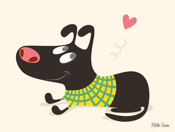 Millis Sarri, affisch 30x40 cm, Love dog.