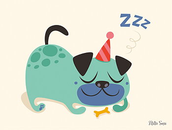 Millis Sarri, affisch 30x40 cm, Party dog.