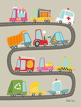 Millis Sarri, affisch 30x40 cm, Traffic jam.