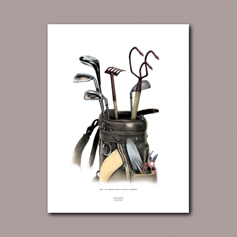 Golf - en småskalig form av primitivt jordbruk, affisch 30x40 cm