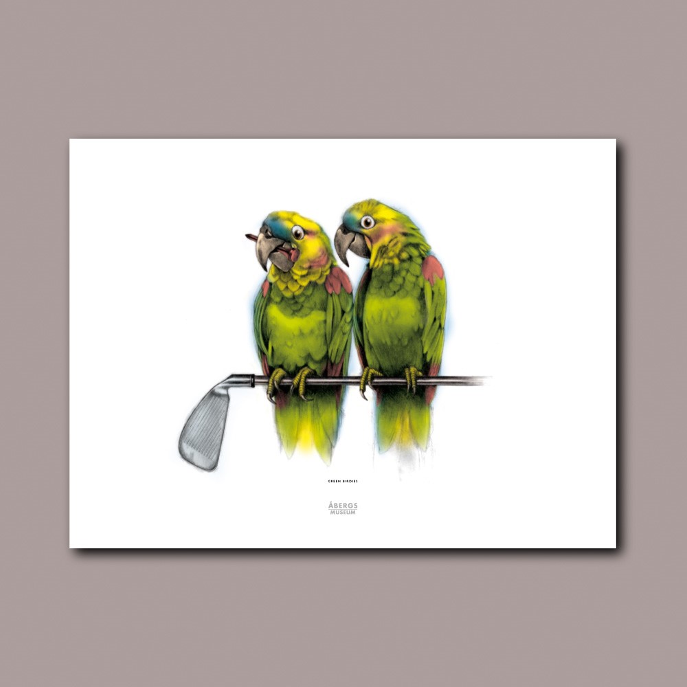 Green birdies, affisch 30x40 cm