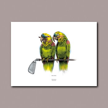Green birdies, affisch 30x40 cm