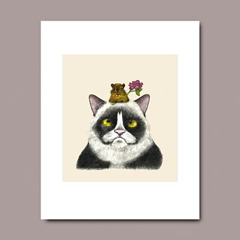 Flott katt med råtthatt (Fat cat with rat hat), litografi