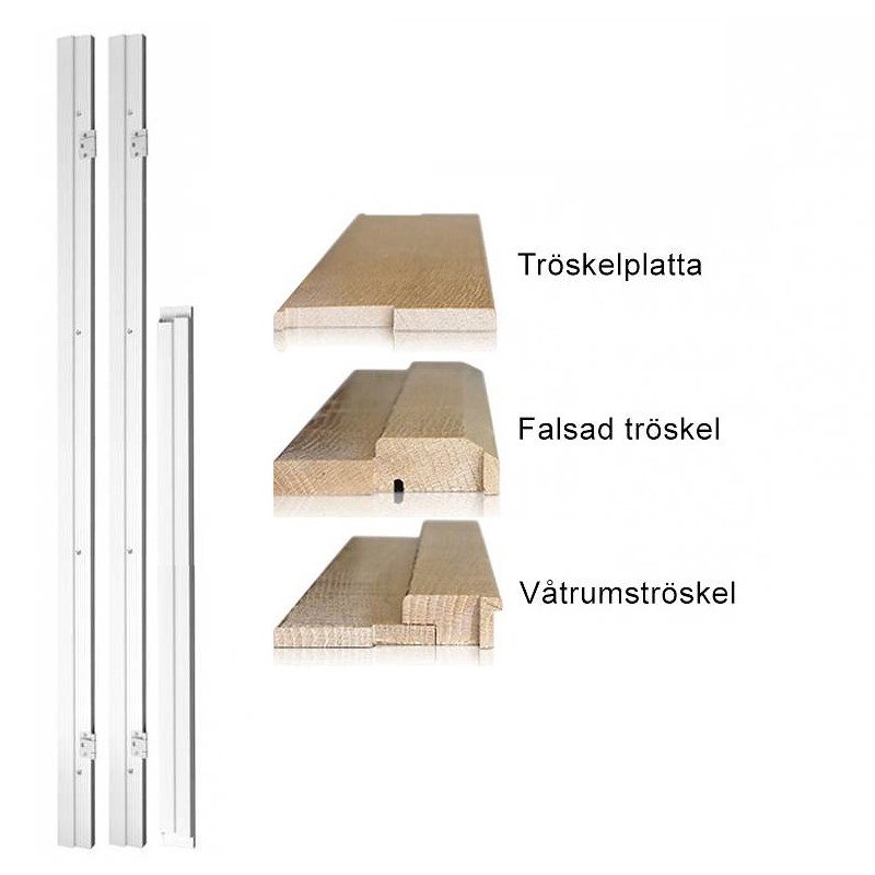 Karmset Pardörr 93mm Vit