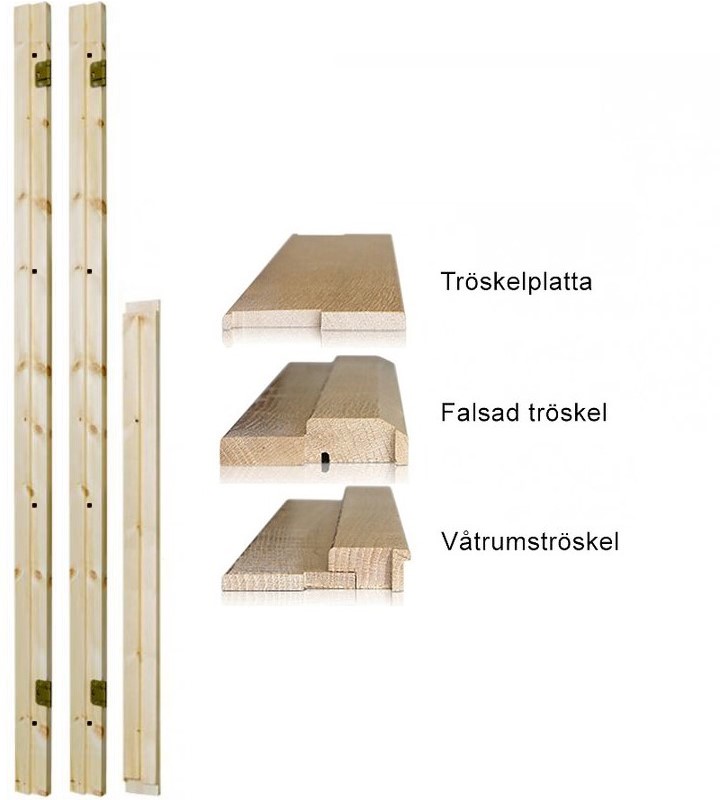 Karmset Pardörr 93mm Furu