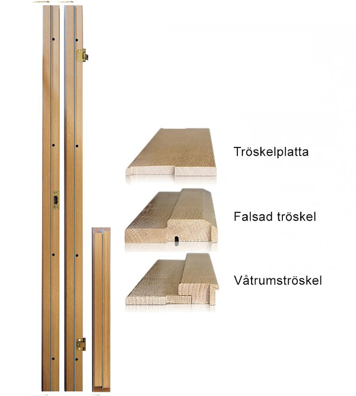 Karmset Enkeldörr 93mm inkl. Tätningslist & Notspår Ek