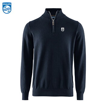 BRKLY Brockton Cotton Halfzip Herr Navy inkl brodyr