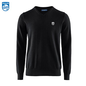BRKLY Brockton Cotton V-Neck, Herr Svart inkl brodyr