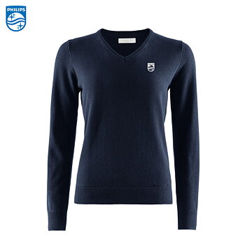 BRKLY W's Brockton Cotton V-Neck, Dam Navy inkl brodyr