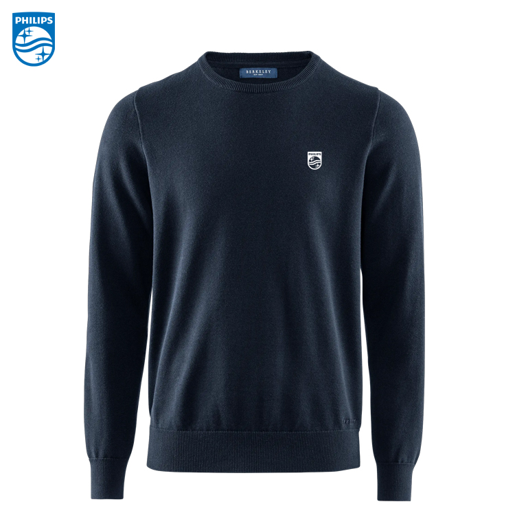 BRKLY Brockton Cotton Crew Neck, Herr Navy inkl brodyr