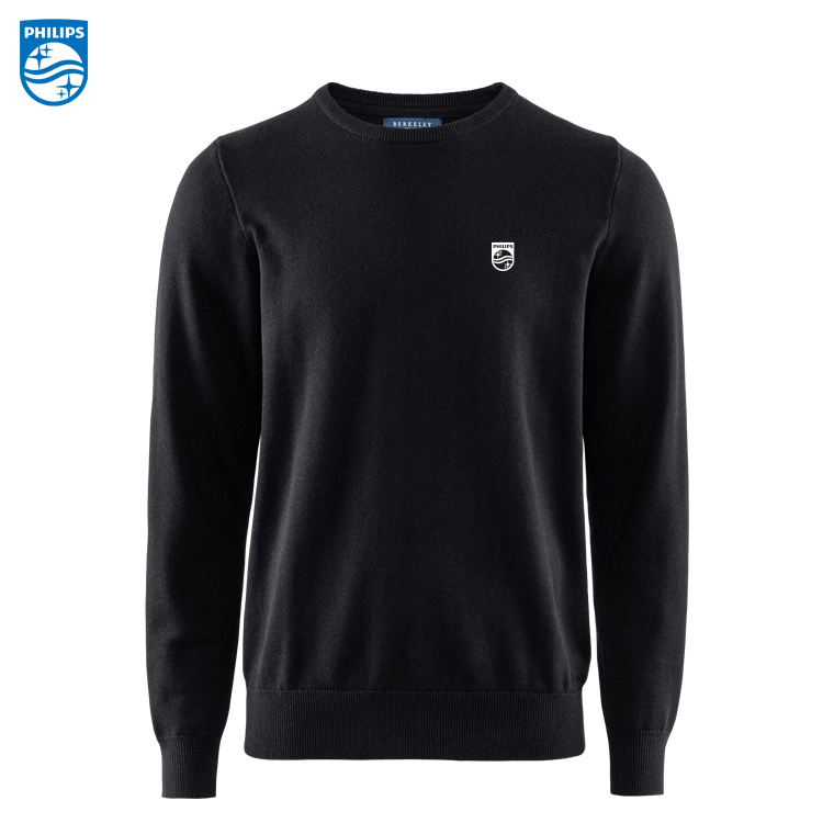 BRKLY Brockton Cotton Crew Neck, Herr Svart inkl brodyr